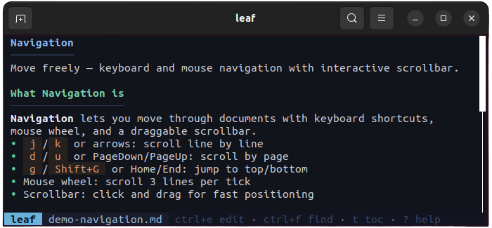 Keyboard navigation