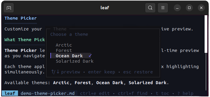 Theme picker